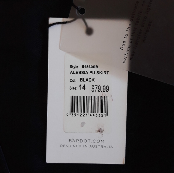 BARDOT ALESSIA BLACK VEGAN LEATHER SKIRT - Picture 7 of 11